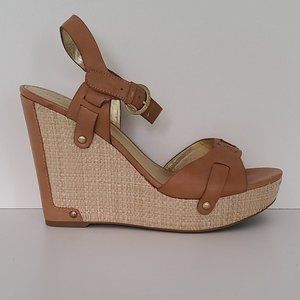 Elegant Tan Wedge Sandals